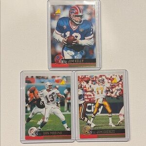 1995 Pinnacle - Jim Kelly #DC15, Dan Marino #DC18, Jim Everett #DC9